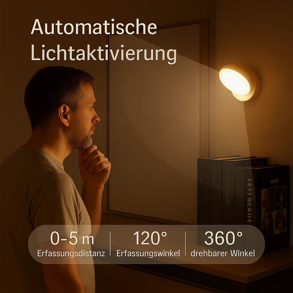 Nachtlicht Bewegung 360° – Magnetisch, USB, LED, kabellos