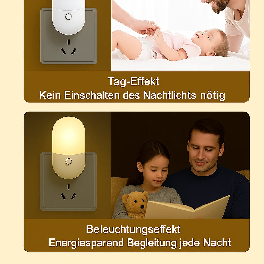 Steckdosen mit Nachtlicht – Schalter, LED, Augenschutz