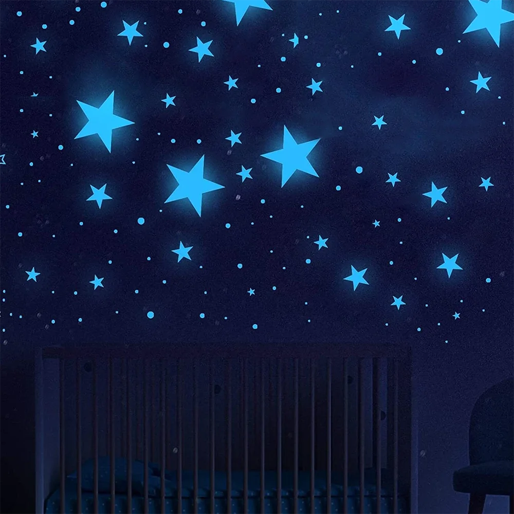 Leuchtsticker Sterne & Mond – 3D Wanddeko, Glow Set