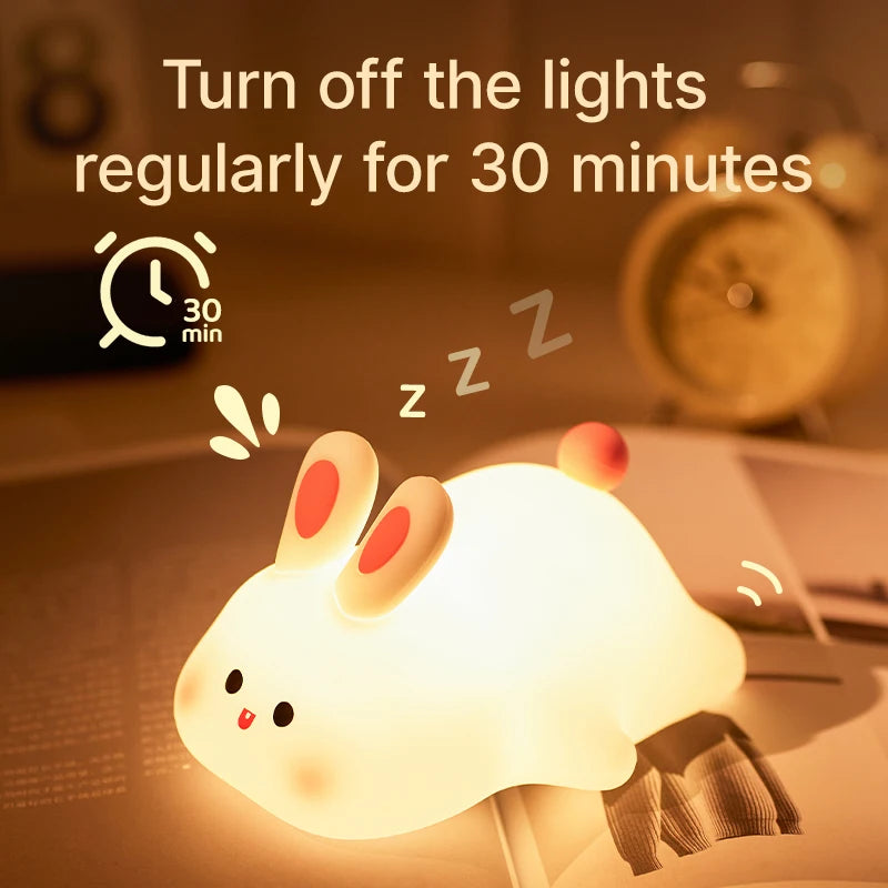 Nachtlicht Schaf – USB, Silikon, Timer, weich leuchtend