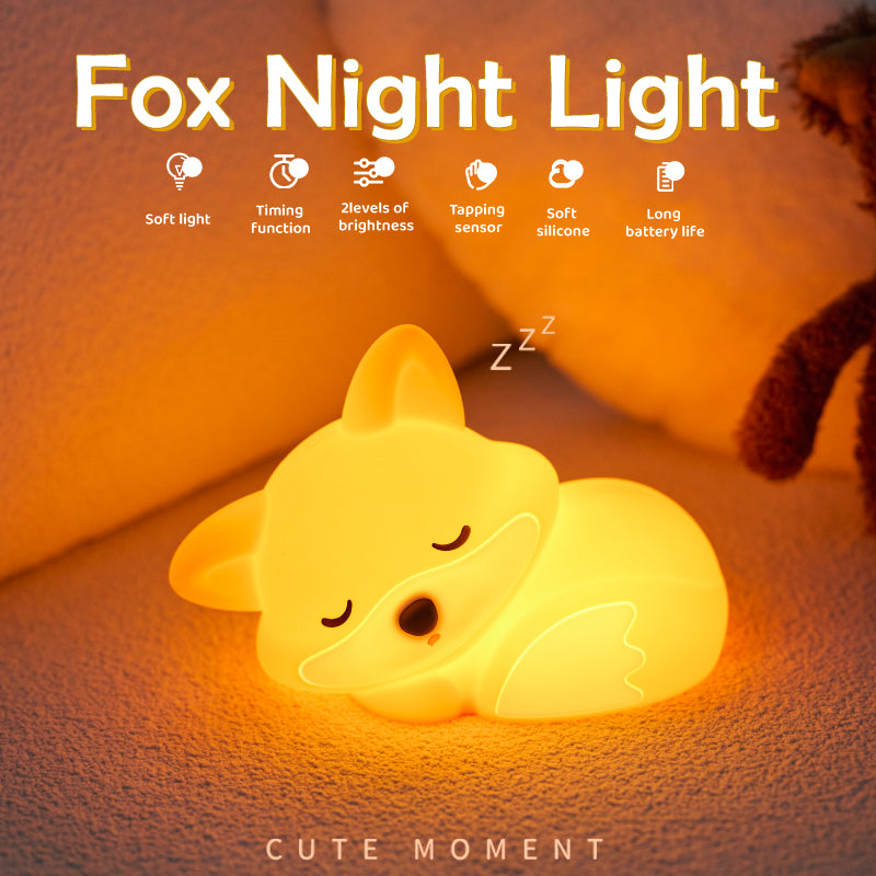 Nachtlicht Fuchs – USB, Dimmbar, Silikon, LED Lampe