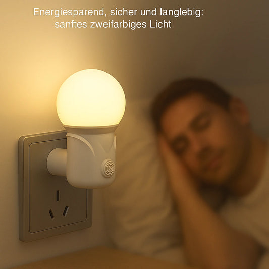 Nachtlicht Steckdose Mobil – 2 Farben, Augenschonend