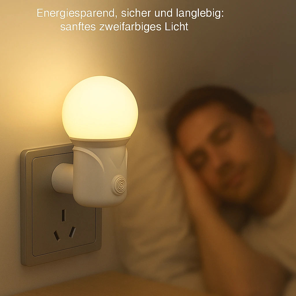 Nachtlicht Steckdose Mobil – 2 Farben, Augenschonend