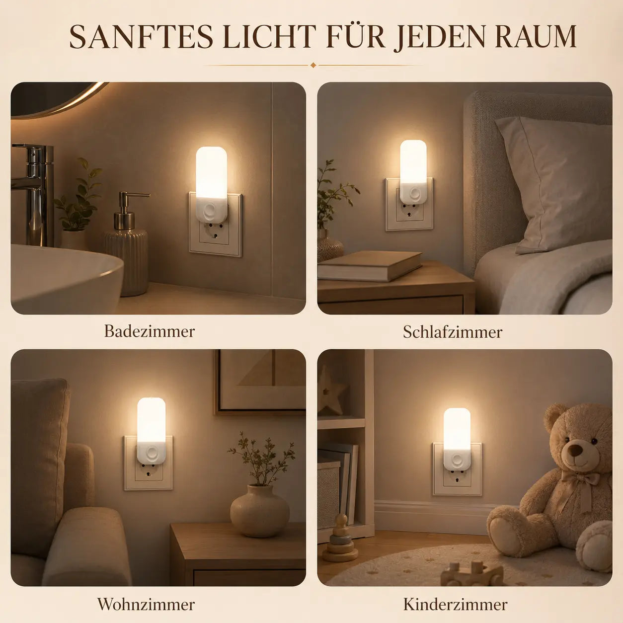 Nachtlicht Steckdose Nubo – LED, Dimmbar, Plug-in