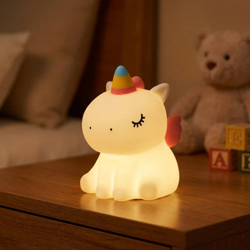 Nachtlicht Einhorn – Regenbogen, Touch, Silikon, Dimmbar