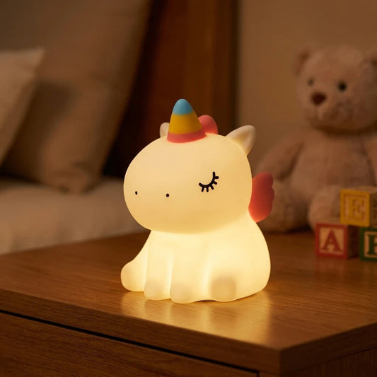 Nachtlicht Einhorn – Regenbogen, Touch, Silikon, Dimmbar