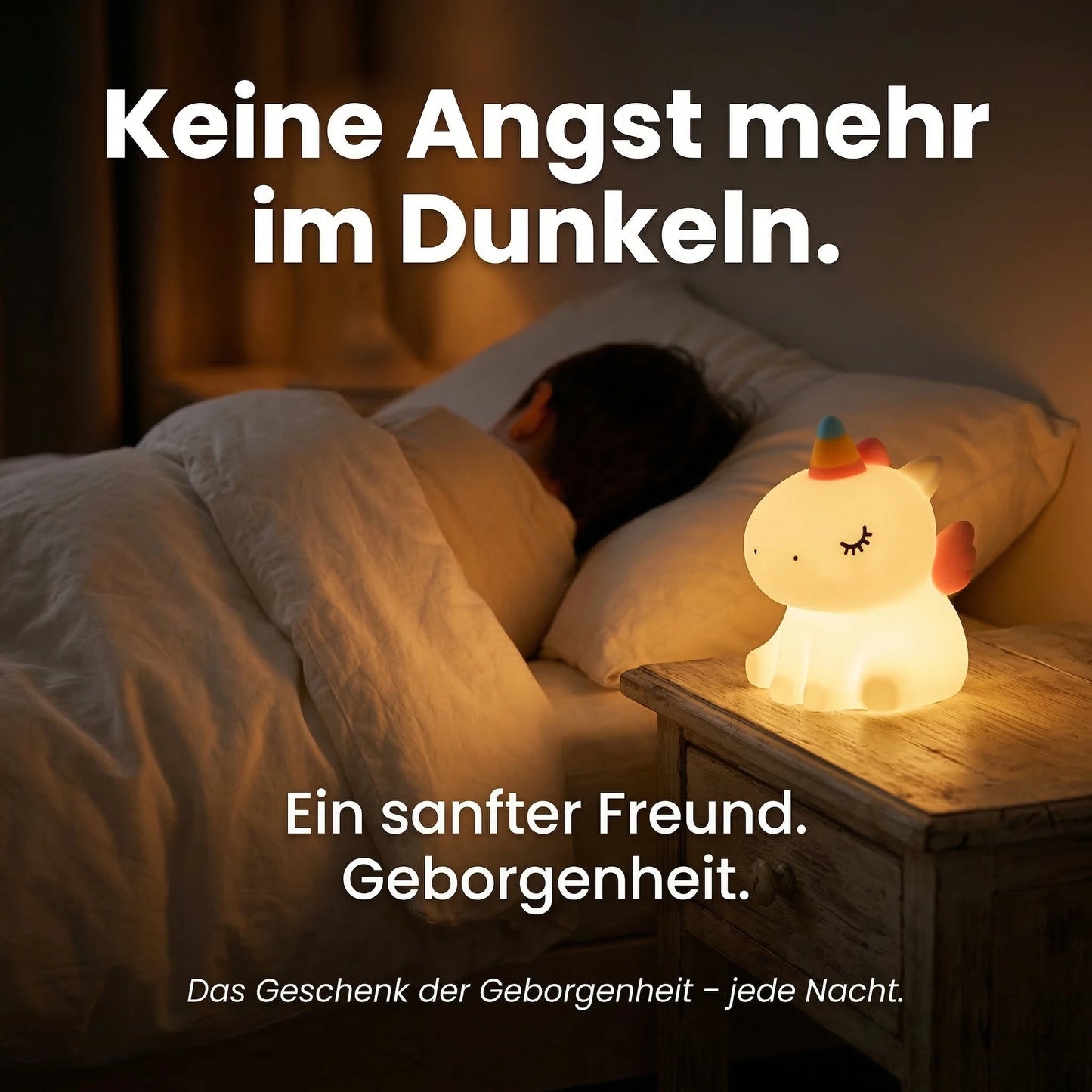 Nachtlicht Einhorn – Regenbogen, Touch, Silikon, Dimmbar