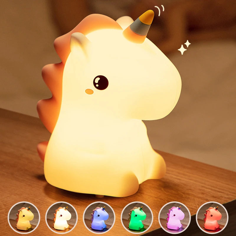 Nachtlicht Einhorn – Regenbogen, Touch, Silikon, Dimmbar