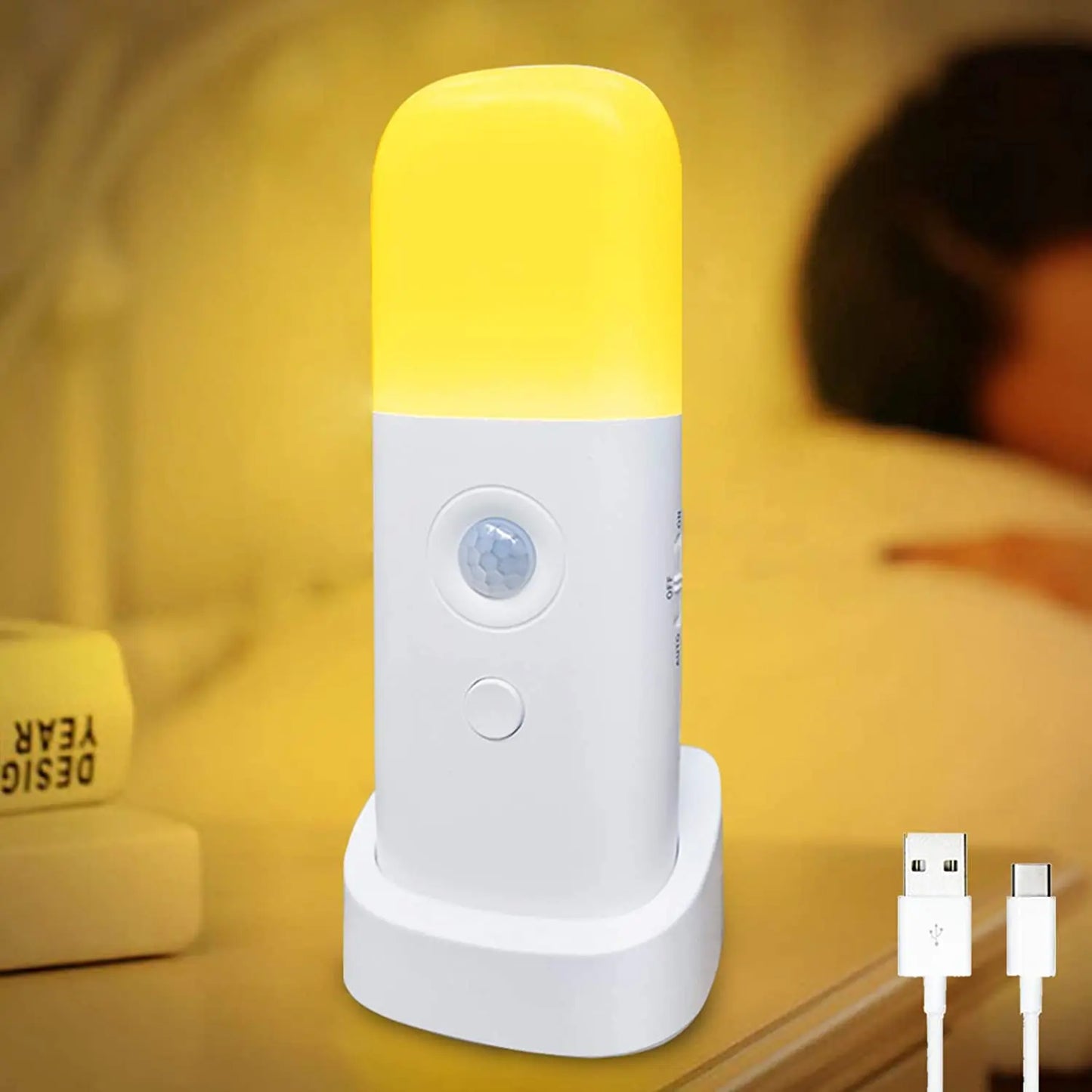 Nachtlicht Bewegung – USB, Dimmbar, Tragbar, LED Lampe