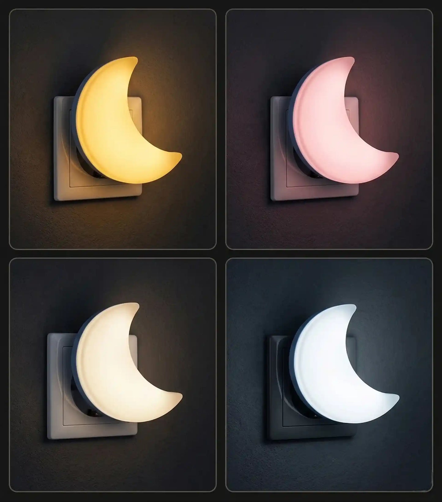 Nachtlicht Steckdose Mond – Lichtautomatik, LED, Weiß