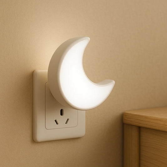 Nachtlicht Steckdose Mond – Lichtautomatik, LED, Weiß