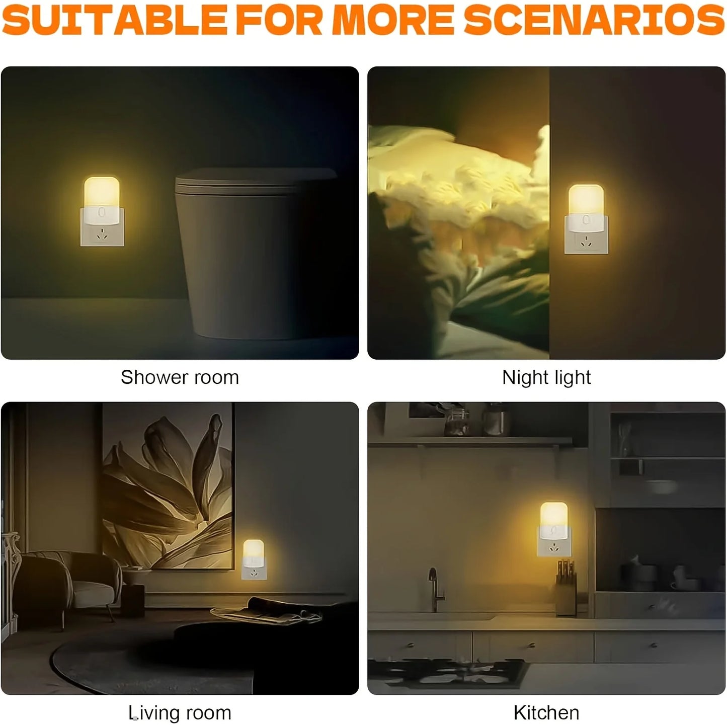 Led Nachtlicht Dimmbar – Warmweiß, Sensor,Steckdose