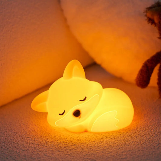 Nachtlicht Fuchs – USB, Dimmbar, Silikon, LED Lampe
