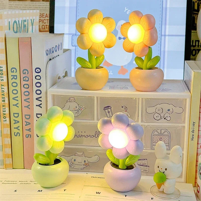 Mini Nachtlicht Blume – LED Tischlampe, Deko, weich