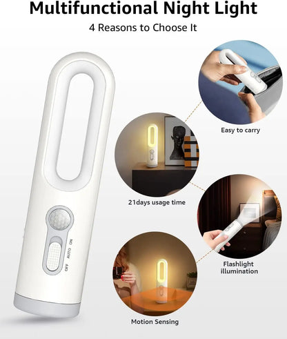 Stilllicht Taschenlampe – Bewegungssensor, 2-in-1 LED