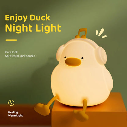 Nachtlicht Ente Chill – Touch, USB, Silikon, Timer
