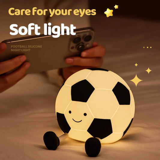 Fußball Nachtlicht – 3 Stufen, Silikon, USB, Dimmbar