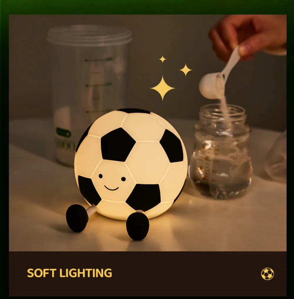 Fußball Nachtlicht – 3 Stufen, Silikon, USB, Dimmbar