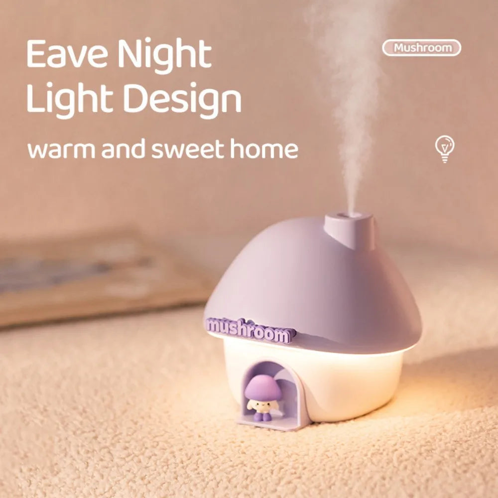 Nachtlicht & Luftbefeuchter Pilzhaus – LED, USB, Aroma