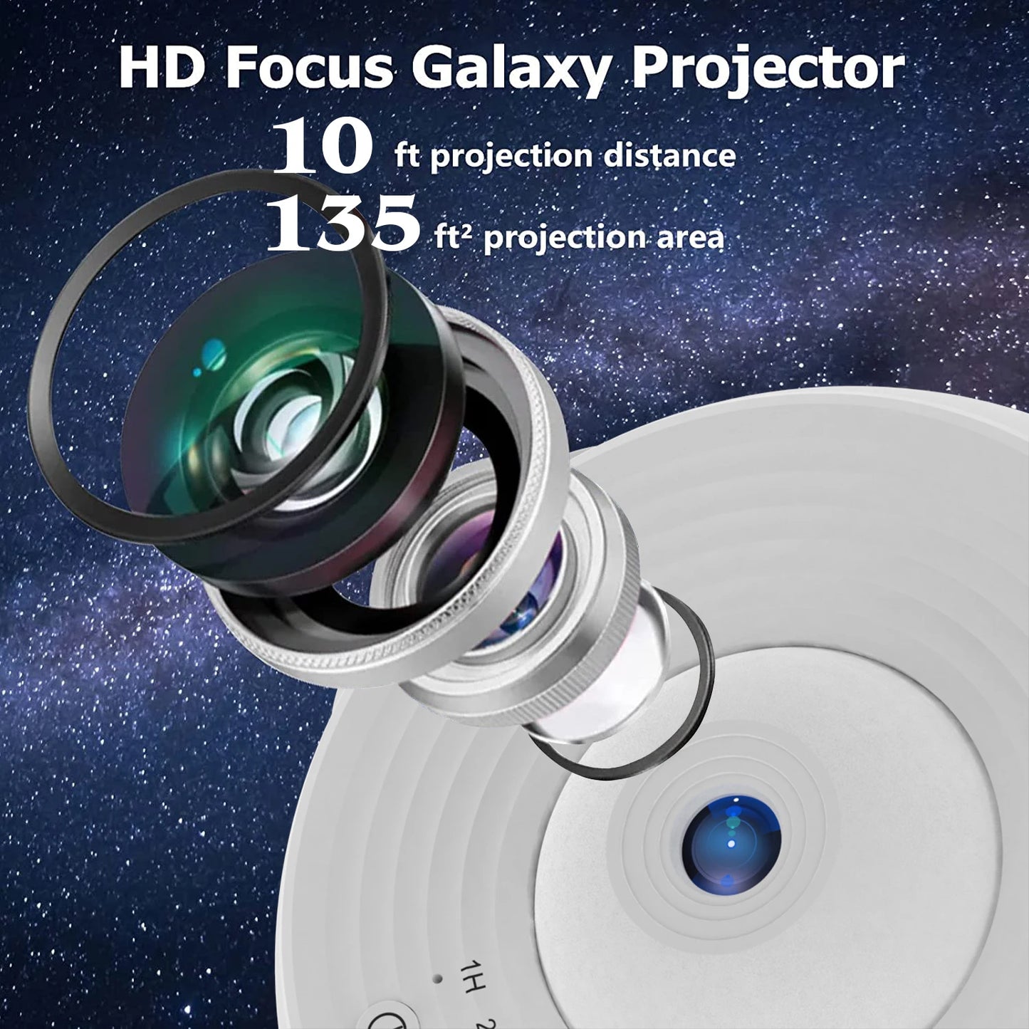 Sternenhimmel Projektor Vollweiß – 360°, LED, Raumdeko