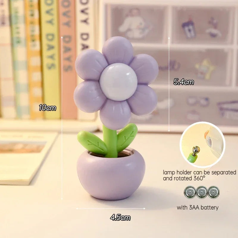 Mini Nachtlicht Blume – LED Tischlampe, Deko, weich
