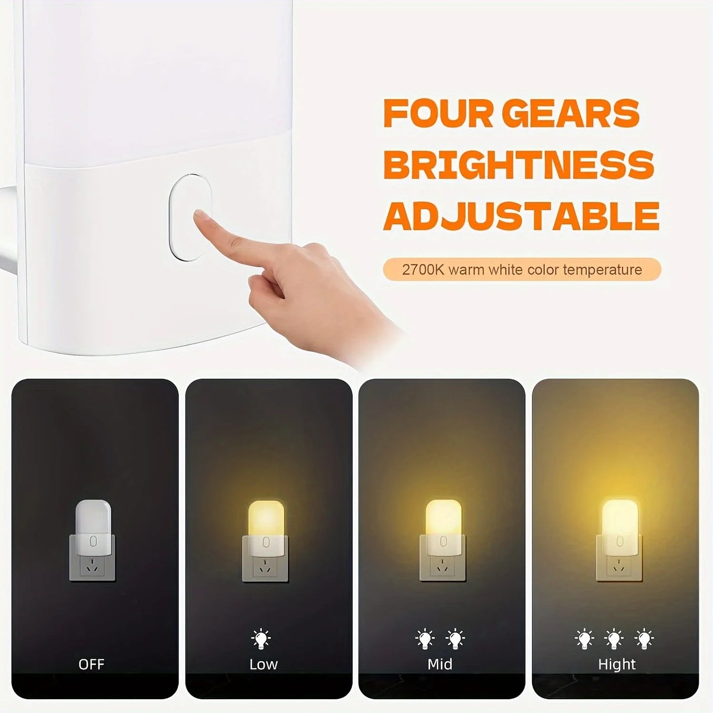 Led Nachtlicht Dimmbar – Warmweiß, Sensor,Steckdose