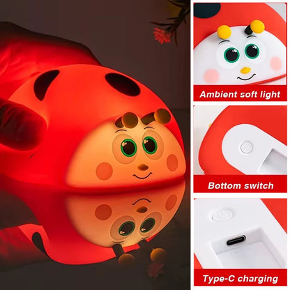 Nachtlicht Marienkäfer – Touch, Silikon, USB, LED