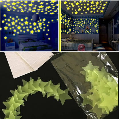 Leuchtsticker Sterne & Mond – 3D Wanddeko, Glow Set
