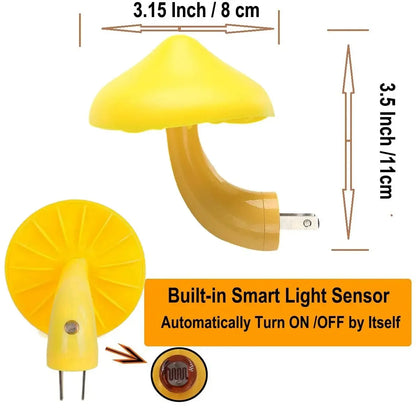 Nachtlicht Steckdose Pilz – Lichtsensor, LED, EU Plug