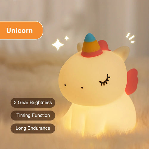 Nachtlicht Einhorn – Regenbogen, Touch, Silikon, Dimmbar
