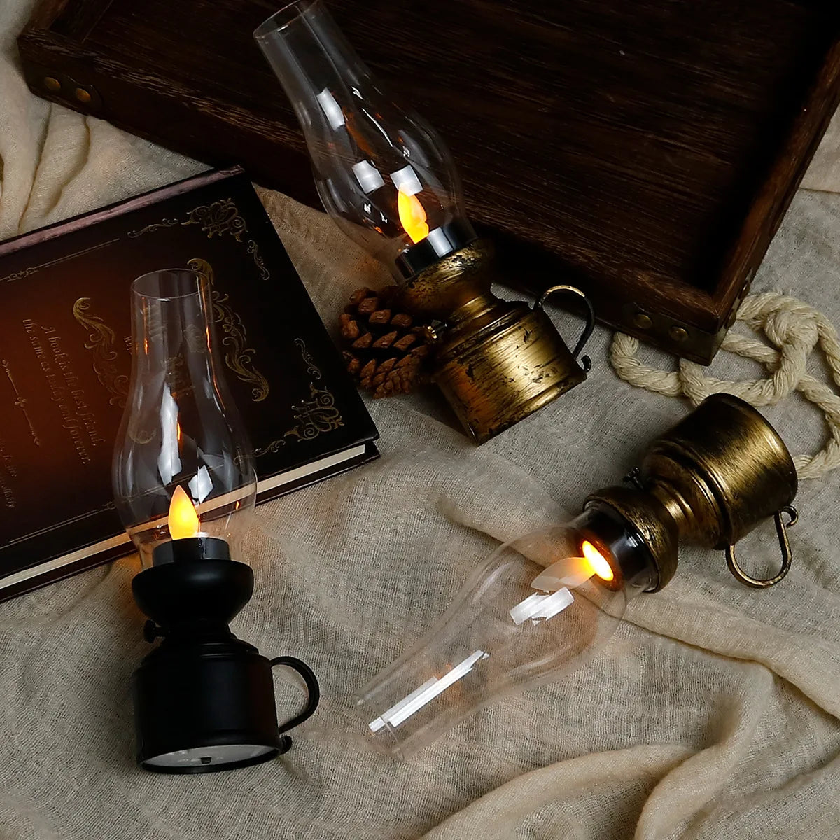 Nachtlicht Erwachsene Laterne Retro – LED Deko