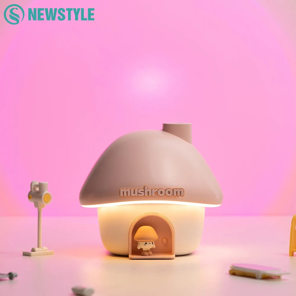 Nachtlicht & Luftbefeuchter Pilzhaus – LED, USB, Aroma