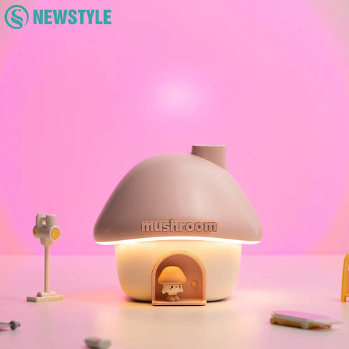 Nachtlicht & Luftbefeuchter Pilzhaus – LED, USB, Aroma