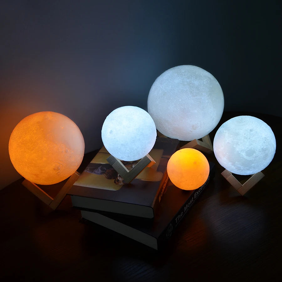 Nachtlicht Mond – Farbwechsel, Touch, USB, LED
