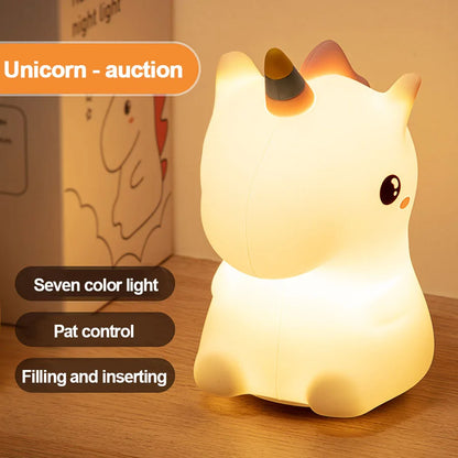 Einhorn Nachtlicht – 7 Farben, wiederaufladbar, Silikon