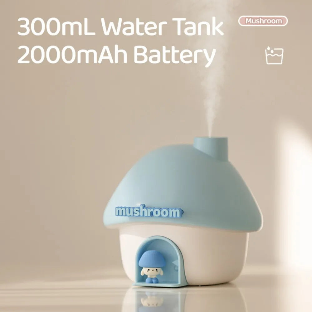 Nachtlicht & Luftbefeuchter Pilzhaus – LED, USB, Aroma