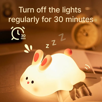 LED Nachtlicht Hase – Wiederaufladbar, Silikon, Timer