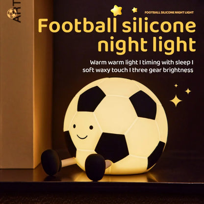 Fußball Nachtlicht – 3 Stufen, Silikon, USB, Dimmbar