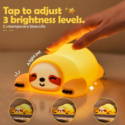 Stilllicht Faultier – Touch, Dimmbar, USB, Timer, Silikon