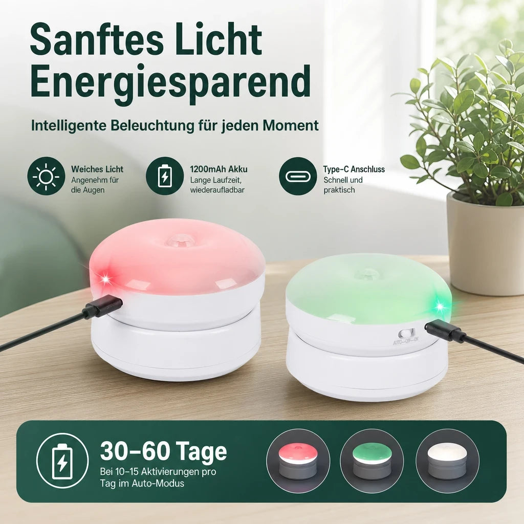 Nachtlicht Bewegung 360° – Magnetisch, USB, LED, kabellos