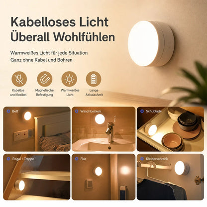Nachtlicht Bewegung 360° – Magnetisch, USB, LED, kabellos