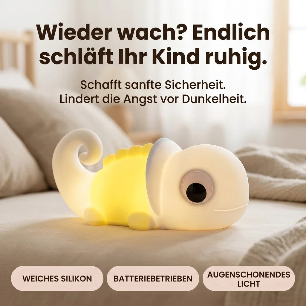 Nachtlicht Chamäleon – Weiches Silikon, dimmbar, Touchfunktion