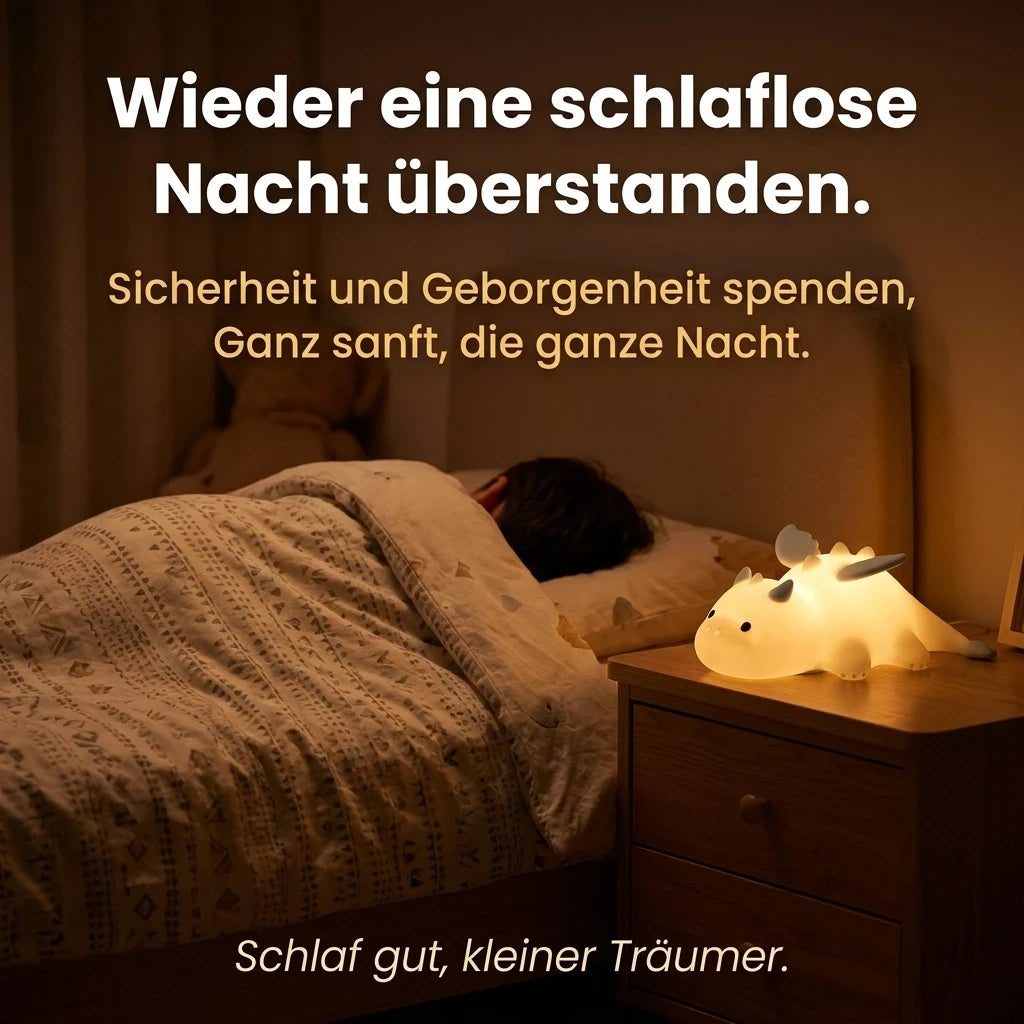Nachtlicht Drache Blau – Touch, USB, Silikon, LED Lampe