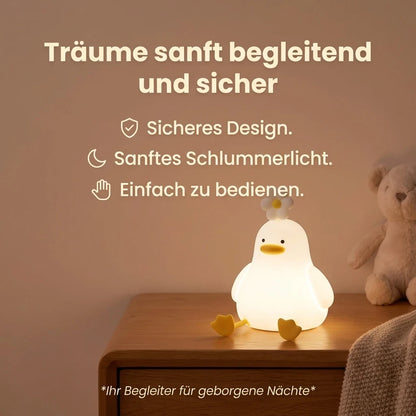 Nachtlicht Ente Blume – Touch, USB, Silikon, Timer