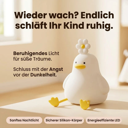 Nachtlicht Ente Blume – Touch, USB, Silikon, Timer