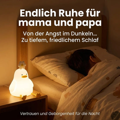 Nachtlicht Ente Blume – Touch, USB, Silikon, Timer