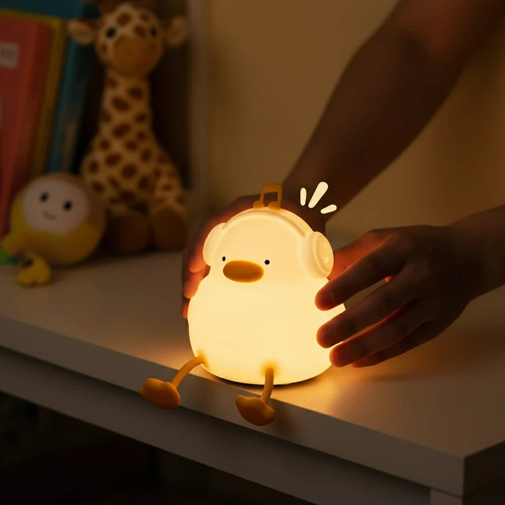 Nachtlicht Ente Chill – Touch, USB, Silikon, Timer