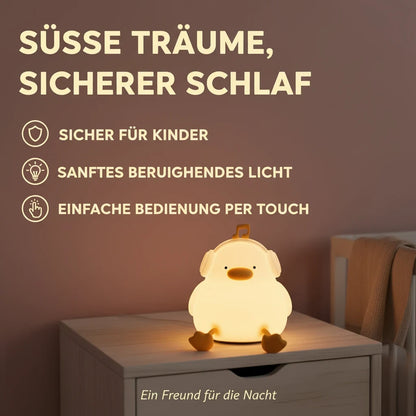 Nachtlicht Ente Chill – Touch, USB, Silikon, Timer