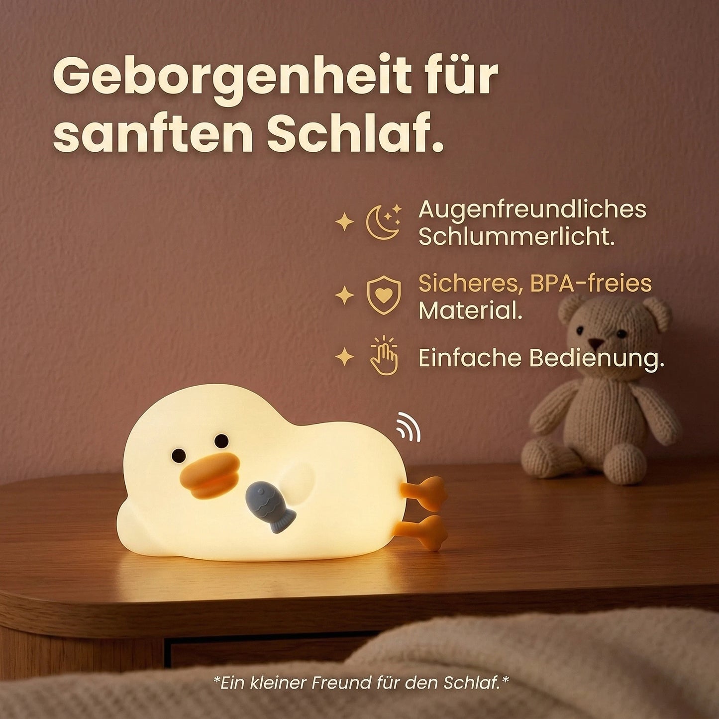 Enten Nachtlicht – Touch, Timer, weich