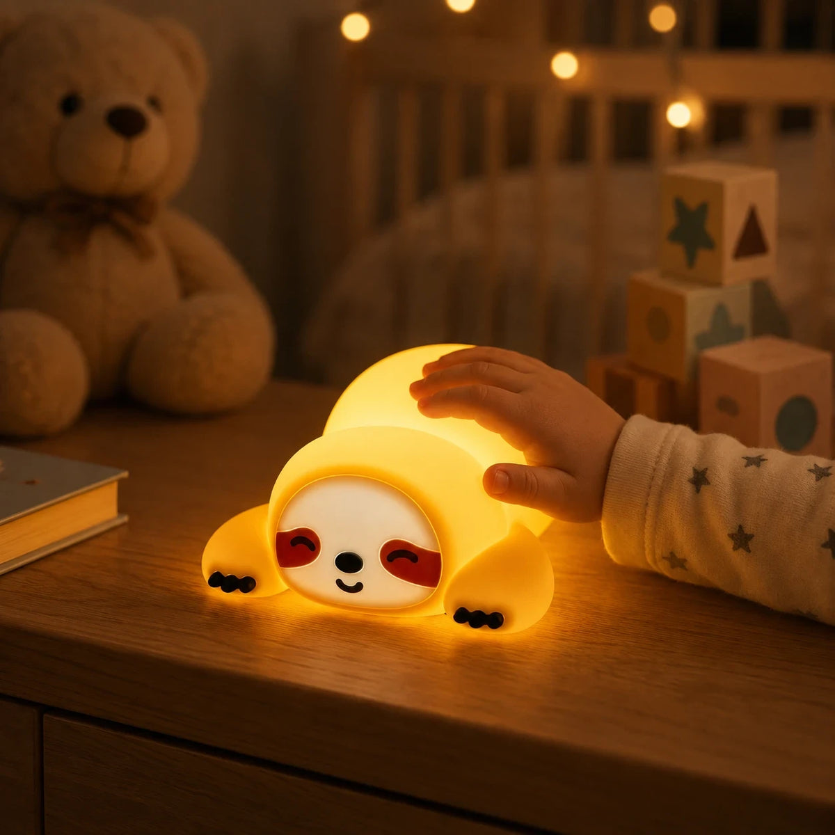 Stilllicht Faultier – Touch, Dimmbar, USB, Timer, Silikon